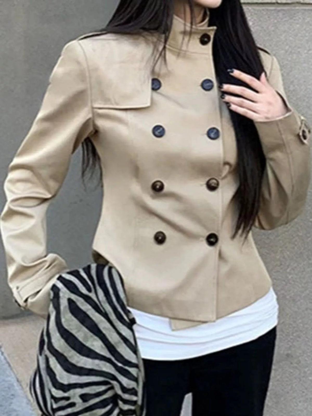 double-breasted slim-fit jacket – fit | dropsona - neutral - everyday use