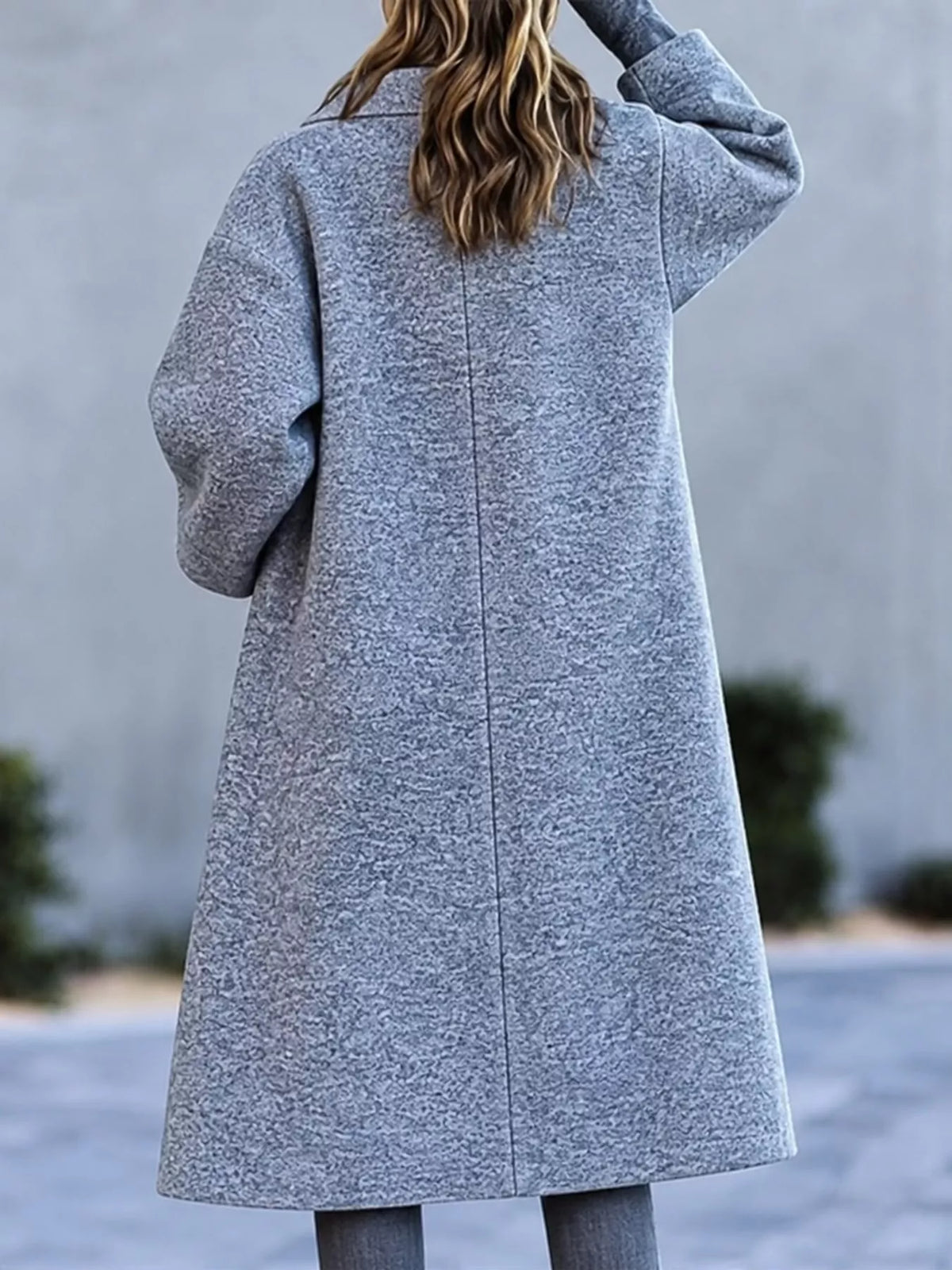 full size lapel collar one button coat plus | dropsona - neutral - usage example