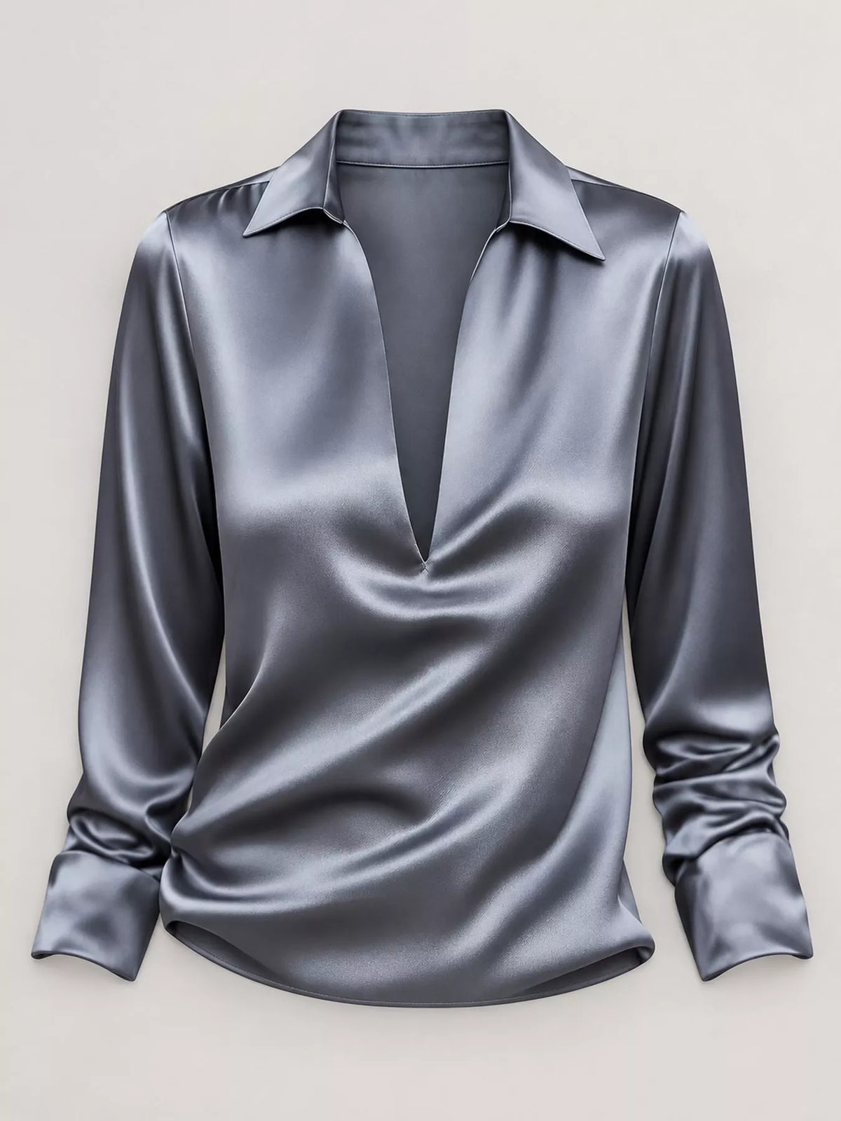 full size satin long sleeve blouse plus | dropsona - neutral - packaging