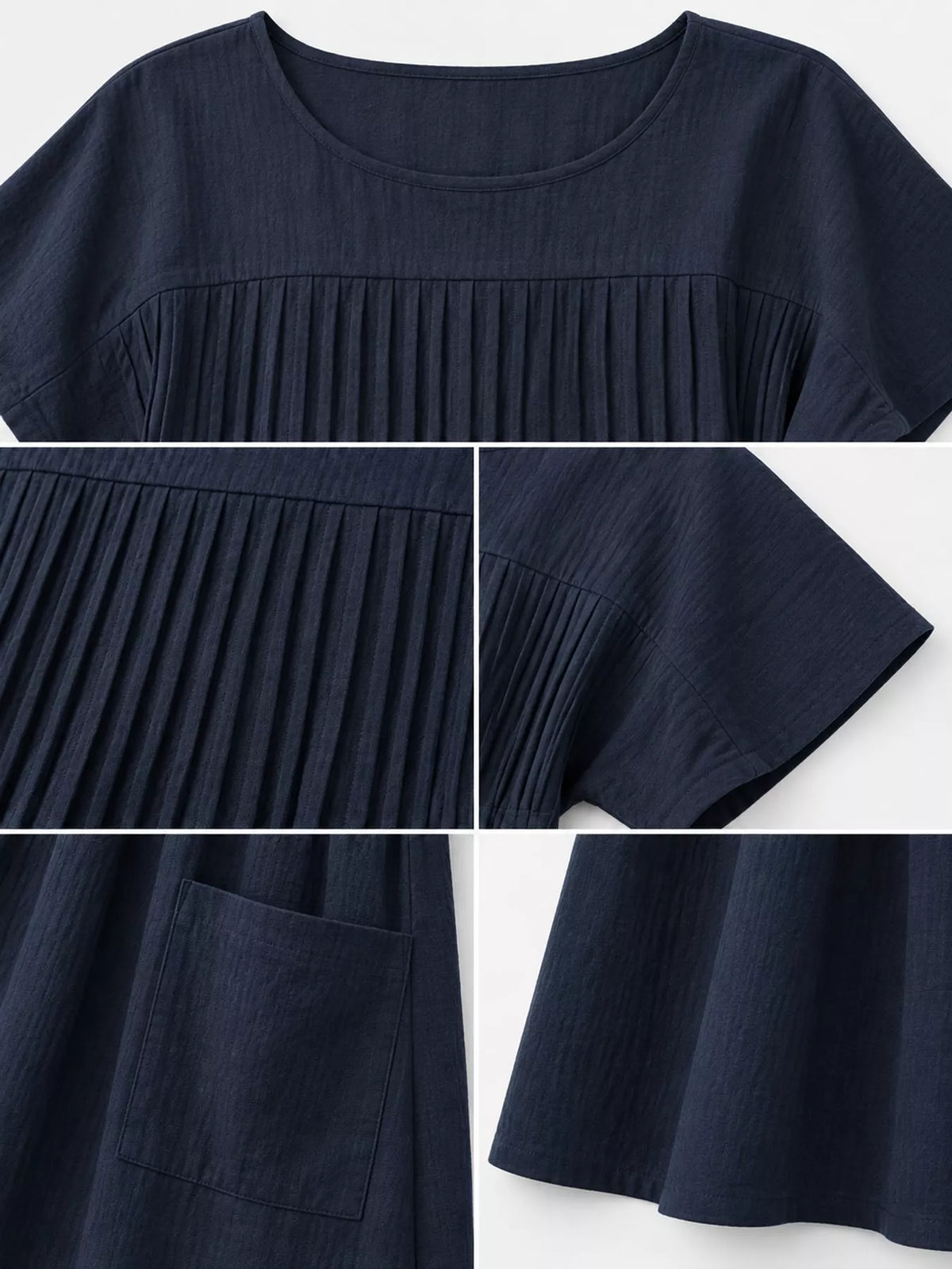 full size elegant pleated casual midi dress with | dropsona - neutral - usage example