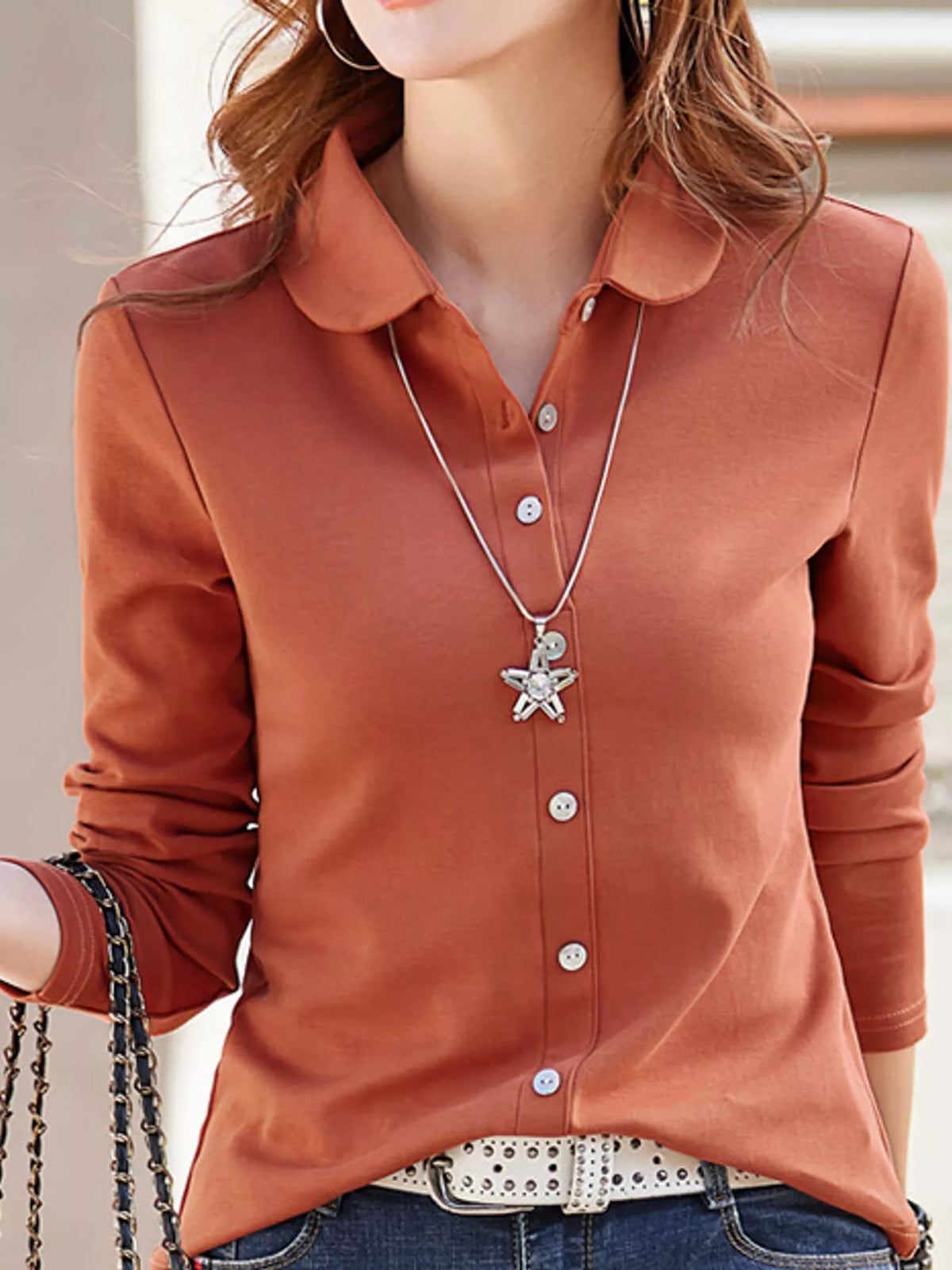 full size button-down long sleeve shirt plus | dropsona - neutral - usage example