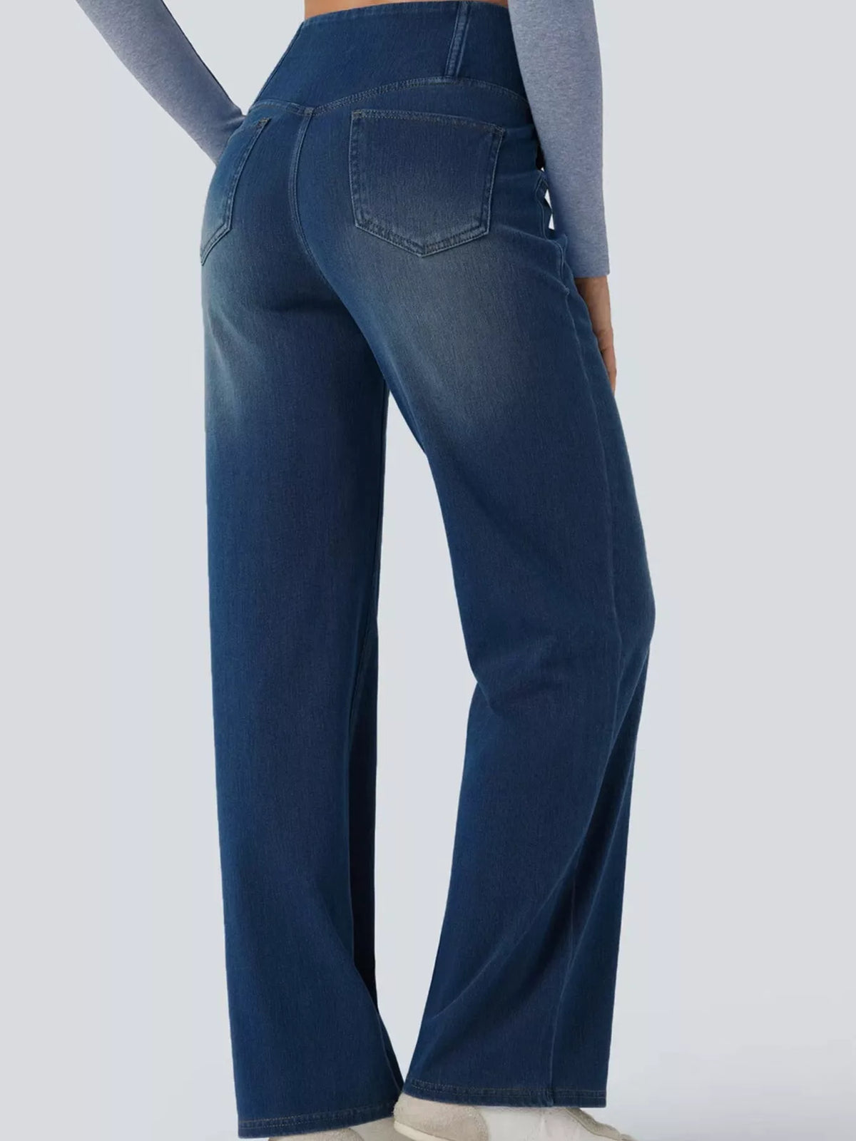 cat's whisker high-waisted cross-over waistband | dropsona - neutral - usage example