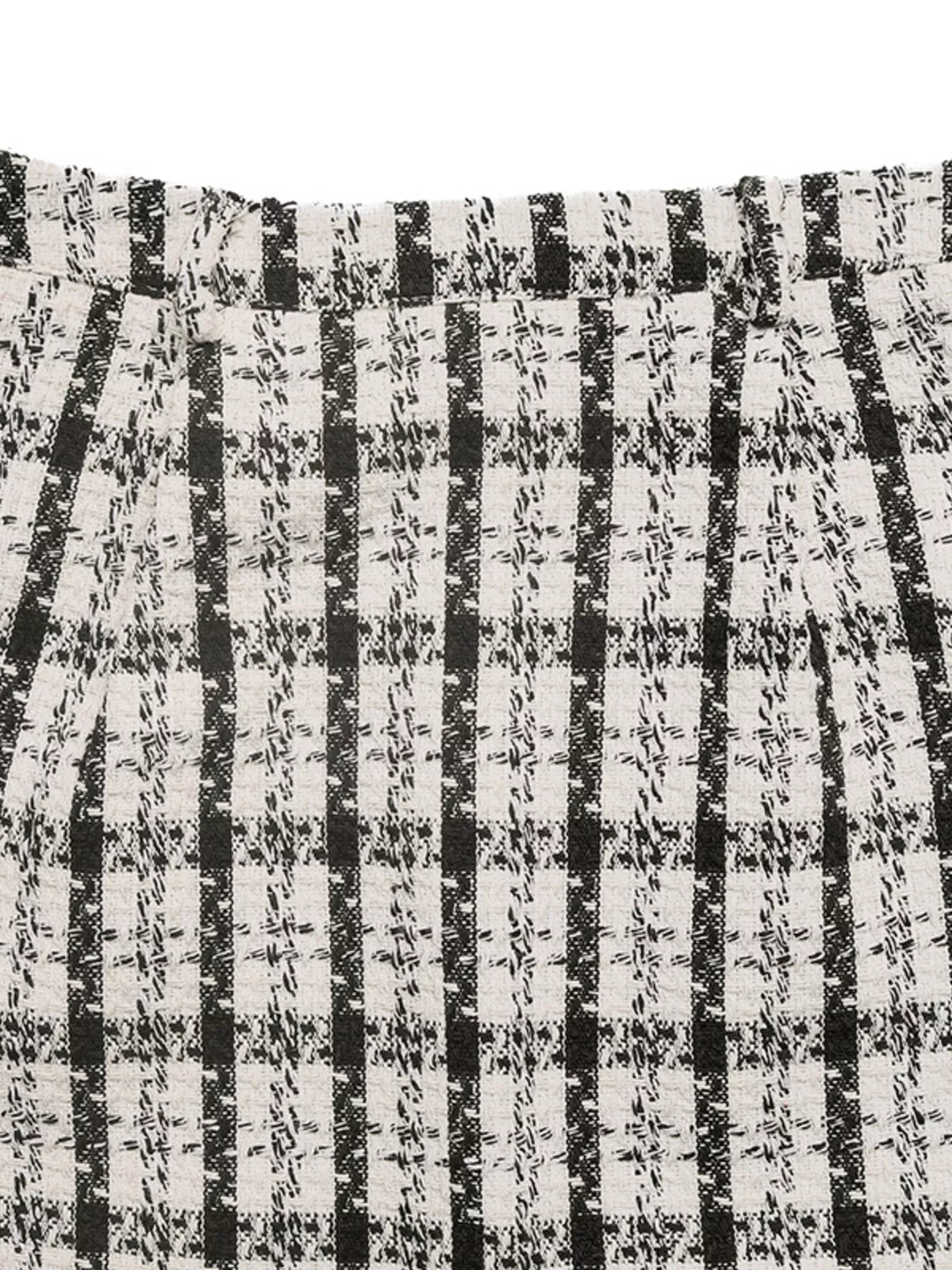 high-waisted tweed plaid midi skirt | dropsona - neutral - material texture
