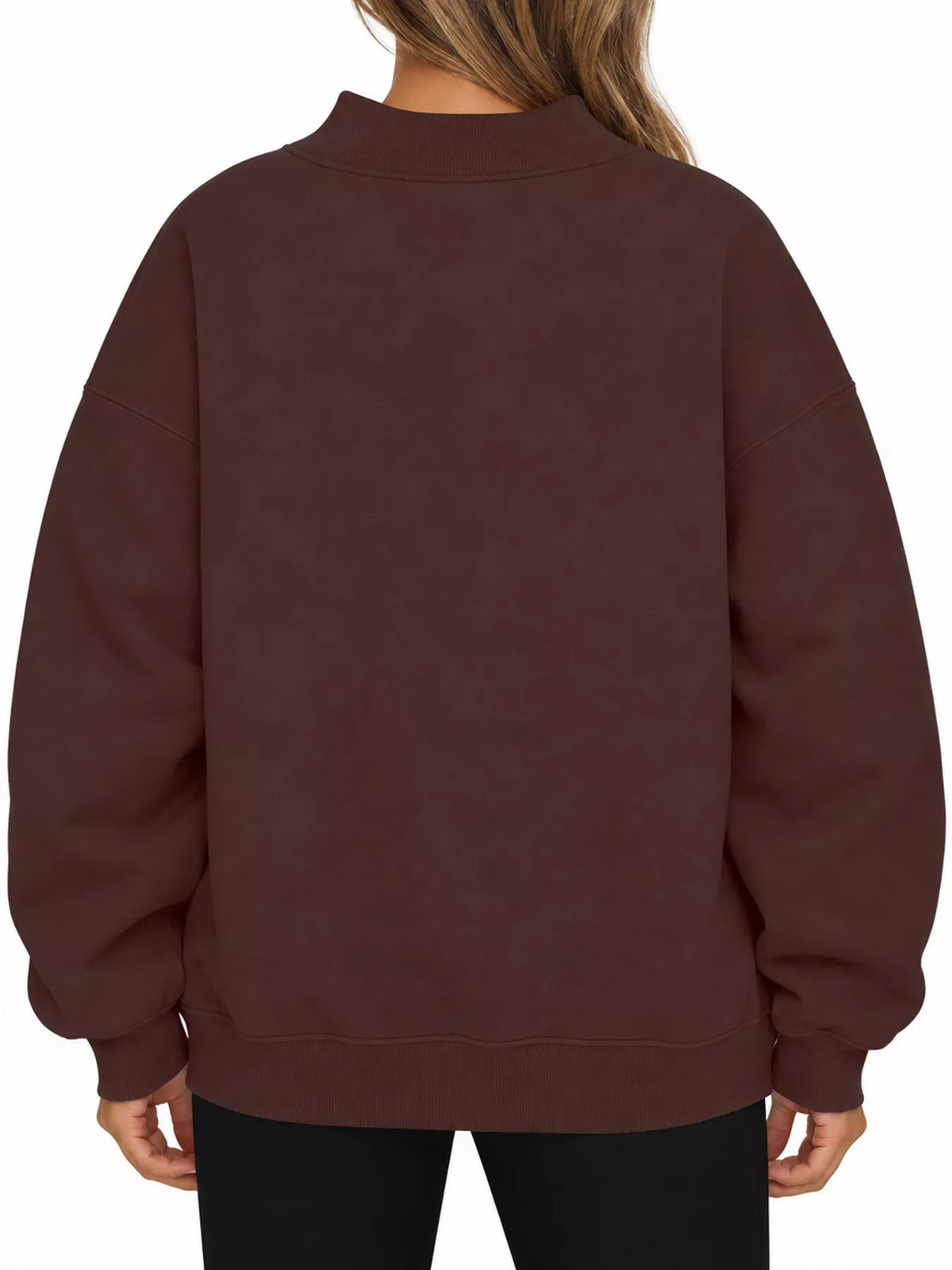 oversized mock neck long sleeve sweatshirt | dropsona - neutral - packaging