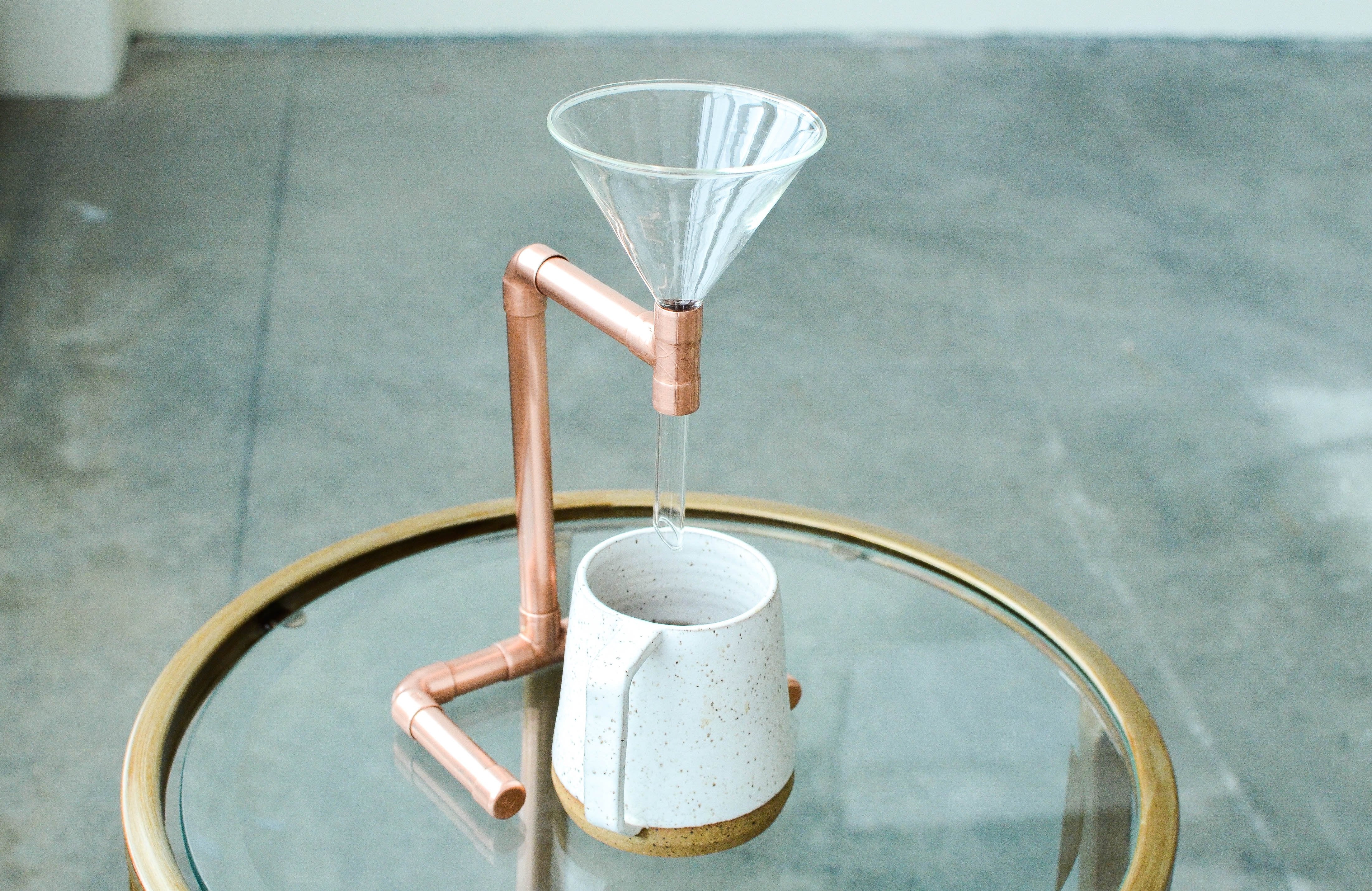 copper coffee pour over – display functional art in yo | dropsona - neutral - front view