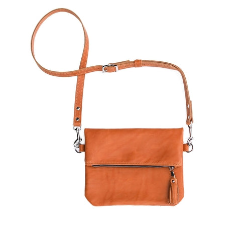 foldover crossbody clutch – our clu | dropsona - neutral - packaging