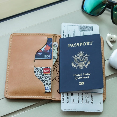 passport covers – if you're looking to travel in style | dropsona - neutral - close-up detail