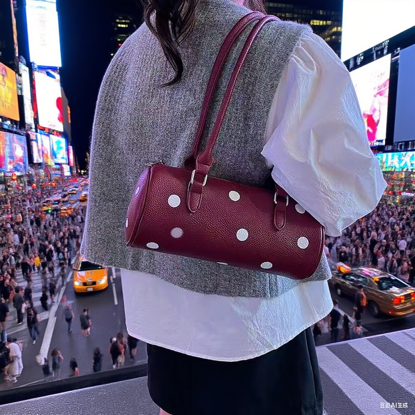 cylindrical women's bag with pendant – fashion trend, | dropsona - neutral - everyday use