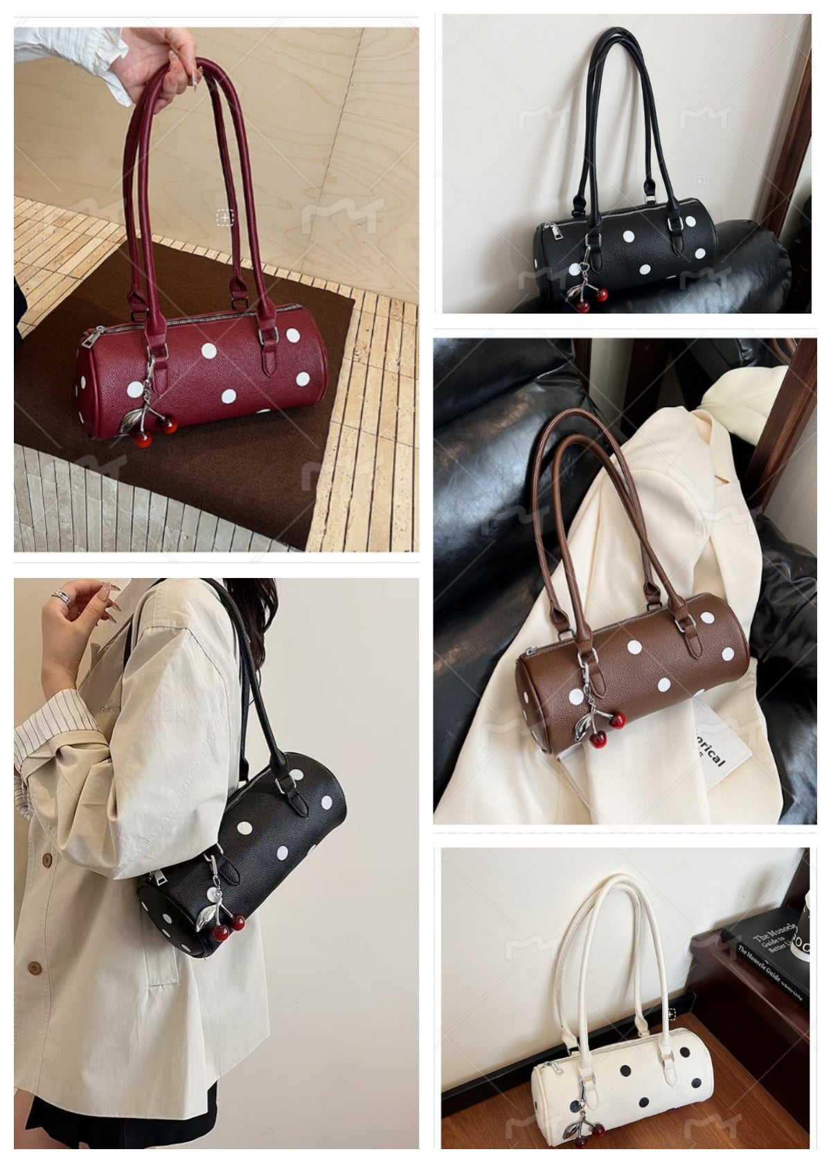 cylindrical women's bag with pendant – fashion trend, | dropsona - neutral - material texture