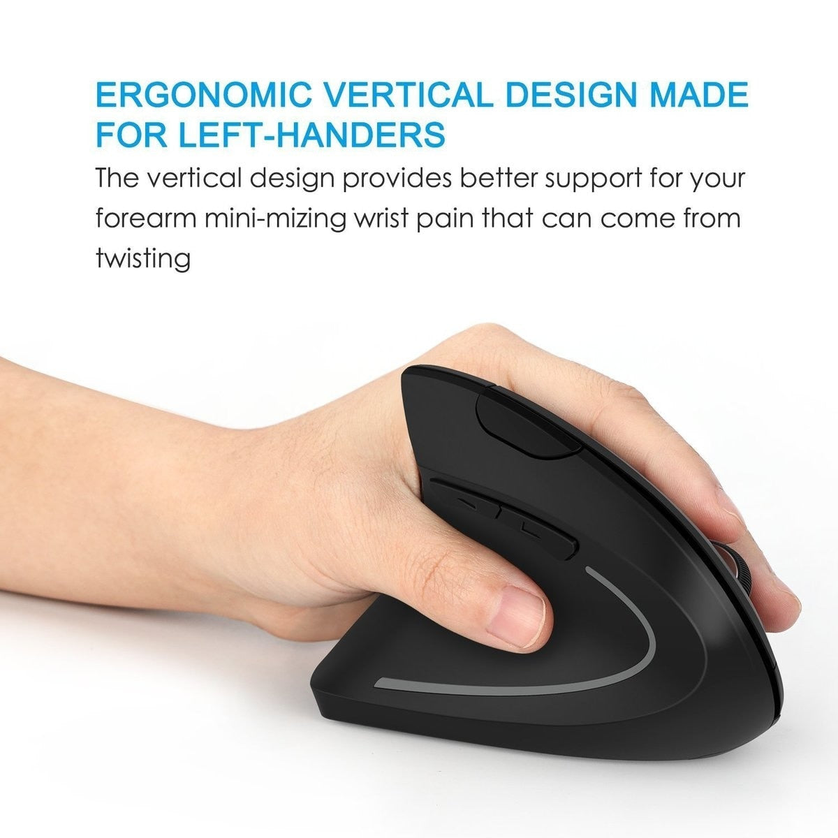 2.4g wireless ergonomic vertical mouse – ergonomically | dropsona - neutral - front view