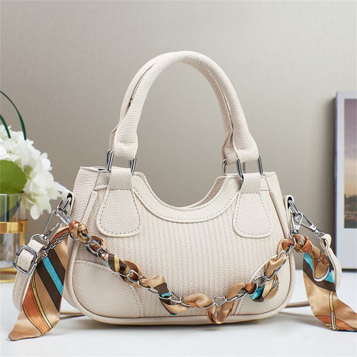 elegant braided chain handbag - luxury handmade women' | dropsona - neutral - usage example