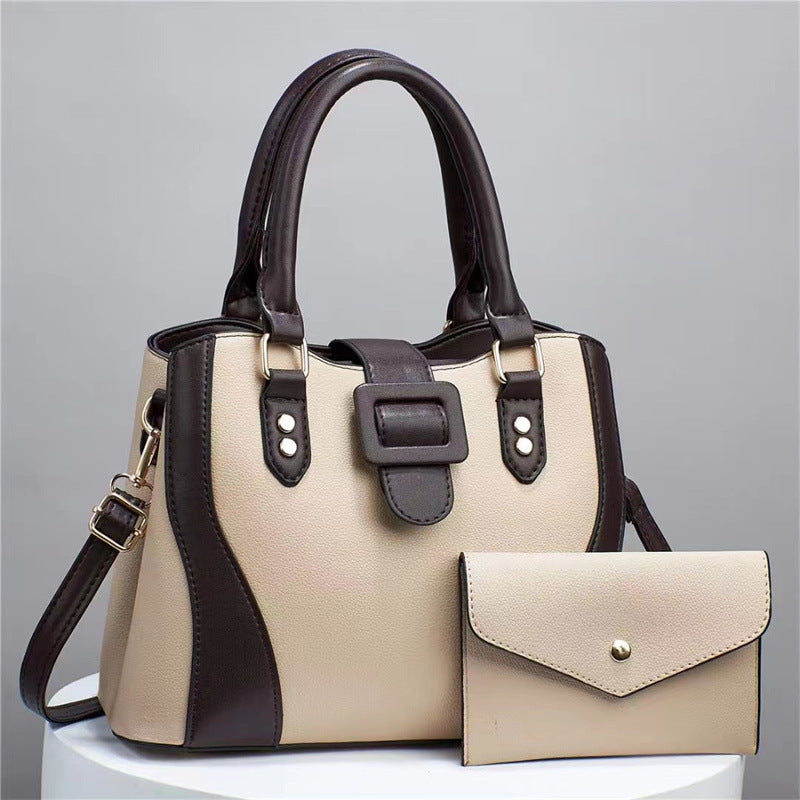 luxury women's handbags - tote bag handbag set – model | dropsona - neutral - packaging