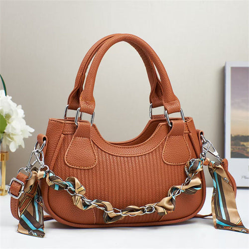 elegant braided chain handbag - luxury handmade women' | dropsona - neutral - front view