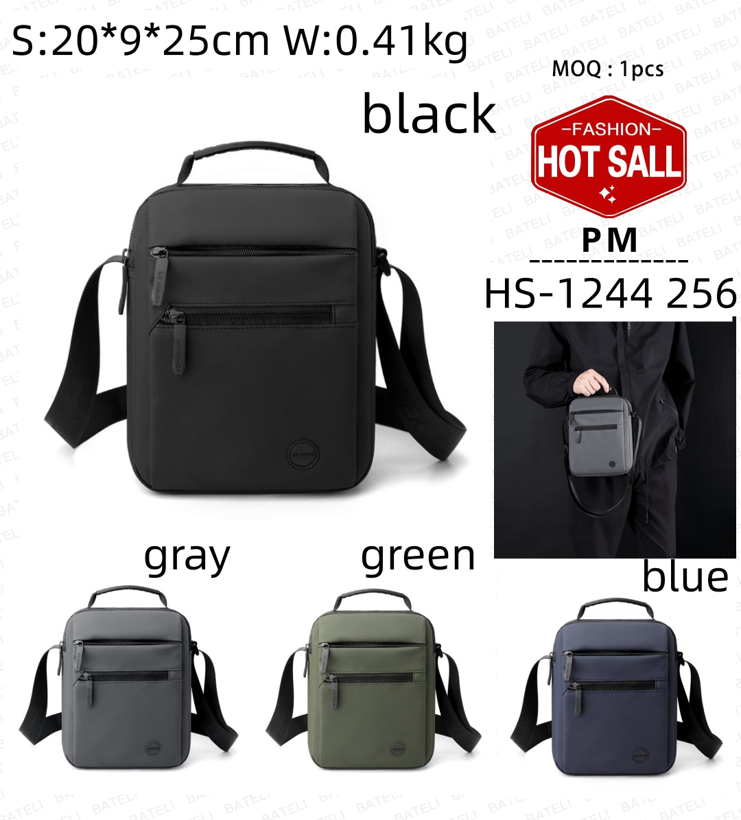 men's simple casual bag - waterproof large capacity bu | dropsona - neutral - close-up detail