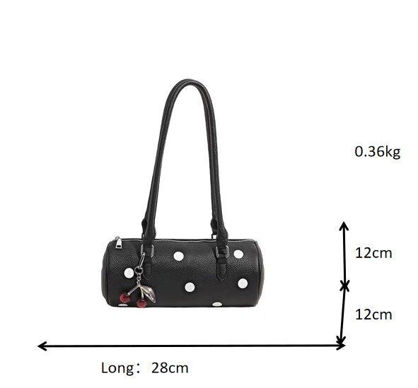 cylindrical women's bag with pendant – fashion trend, | dropsona - neutral - size reference