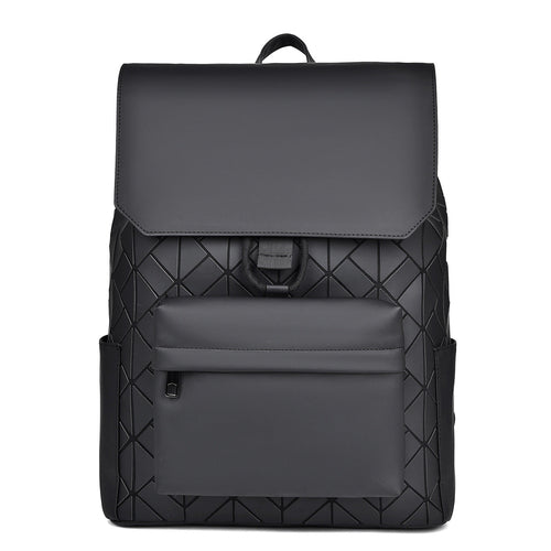 diamond pattern men's large capacity backpack – waterp | dropsona - neutral - material texture