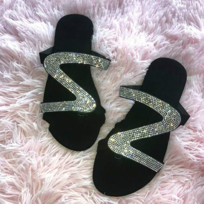 2021 bling slides women's slippers for summer be | dropsona - neutral - front view