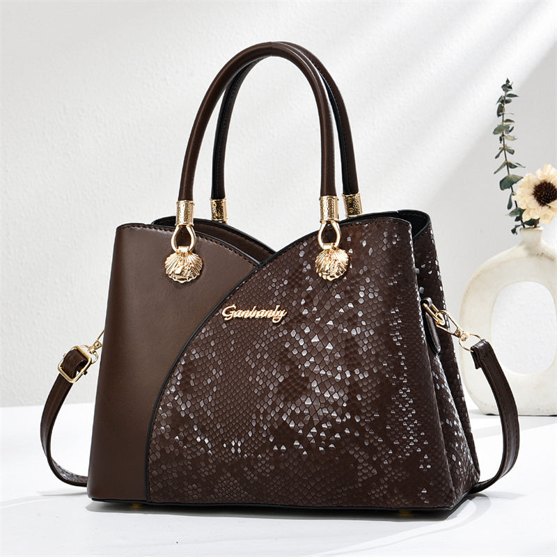 handheld pattern shoulder bag - large capacity zip clo | dropsona - neutral - size reference