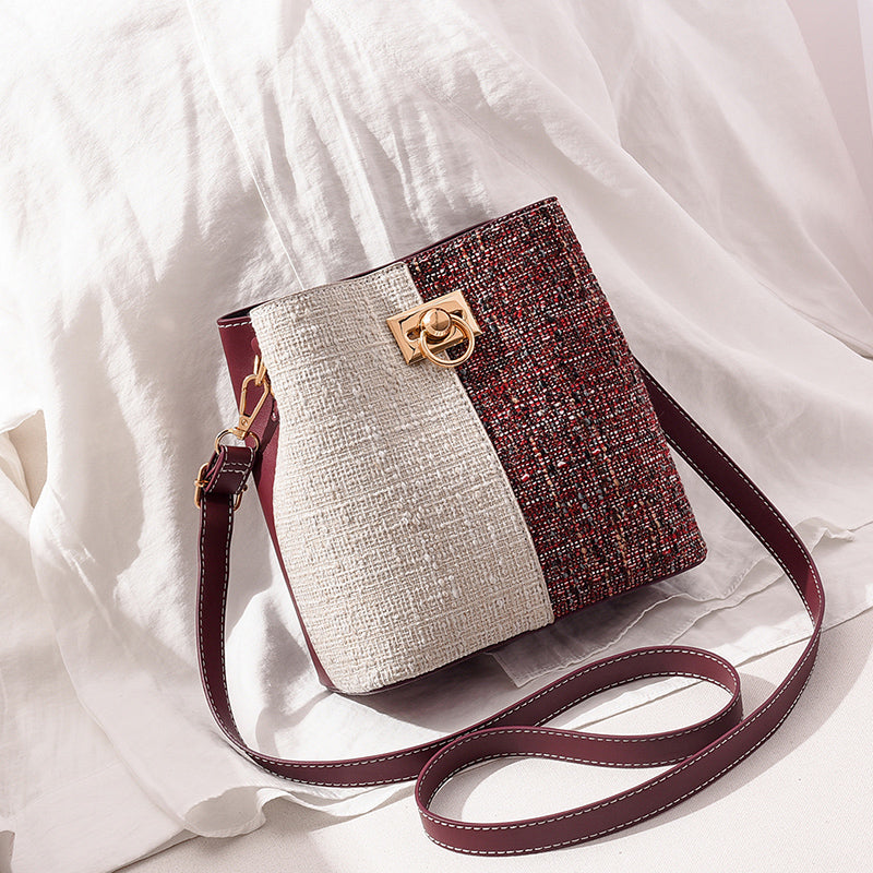 new fashion texture bucket bag - foreign gas large cap | dropsona - neutral - usage example