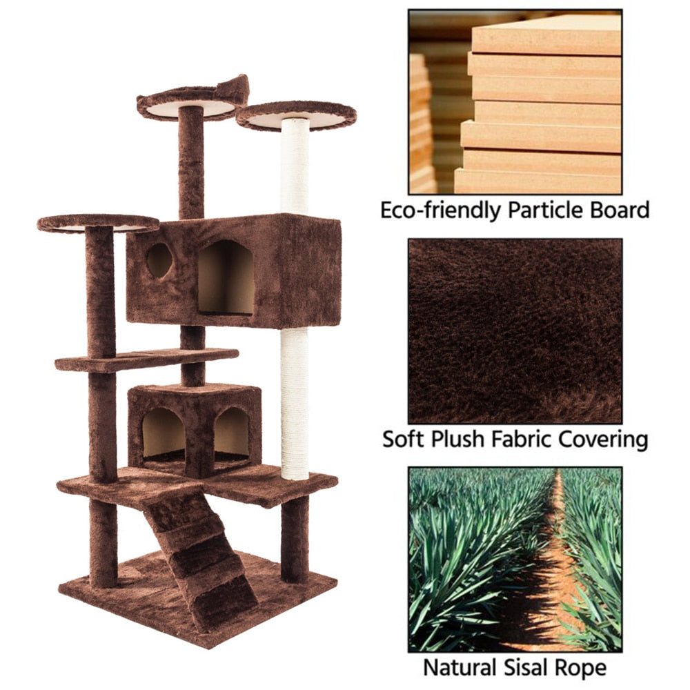 cat climbing sisal rope tower – - large soft and cozy | dropsona - neutral - close-up detail