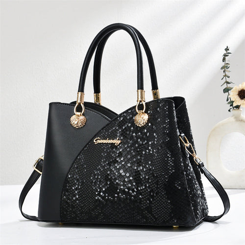handheld pattern shoulder bag - large capacity zip clo | dropsona - neutral - material texture