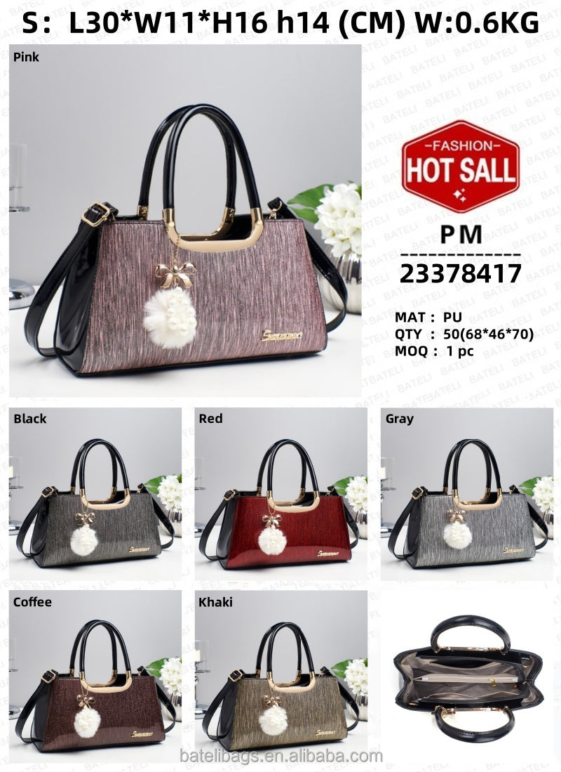 women's leather handbag – waterproof, fashion trend sh | dropsona - neutral - material texture
