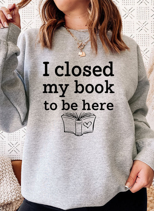 i closed my book to be here sweat shirt – shop cool sw | dropsona - neutral - close-up detail