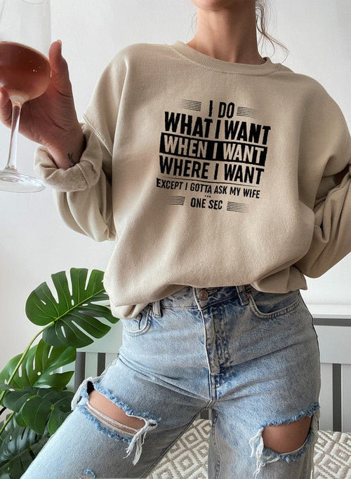 i do what want when where sweat shirt | dropsona - neutral - usage example