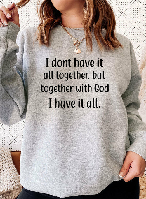 i dont have it all together sweat shirt – shop cool sw | dropsona - neutral - close-up detail