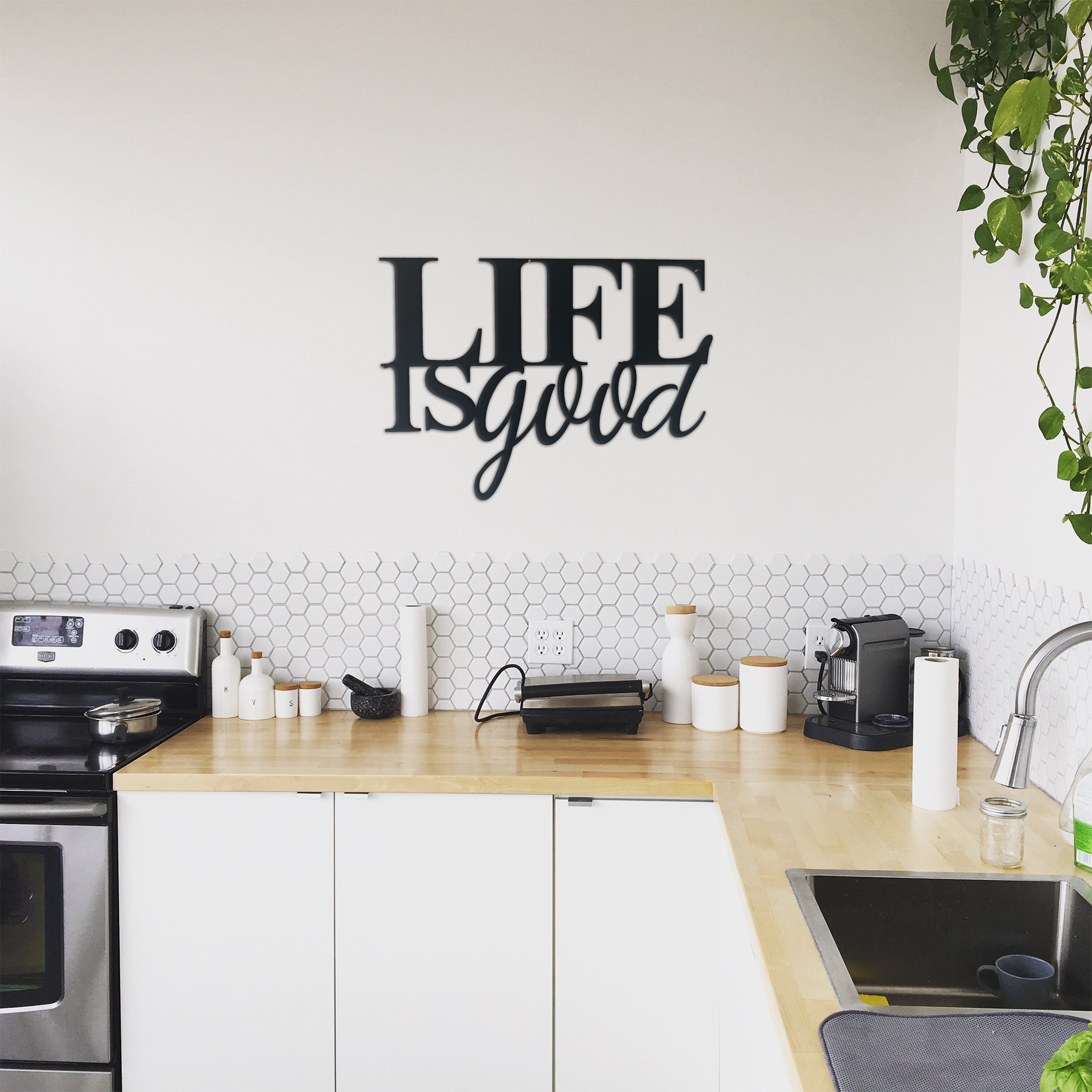 life is good - metal wall art – wal | dropsona - neutral - everyday use