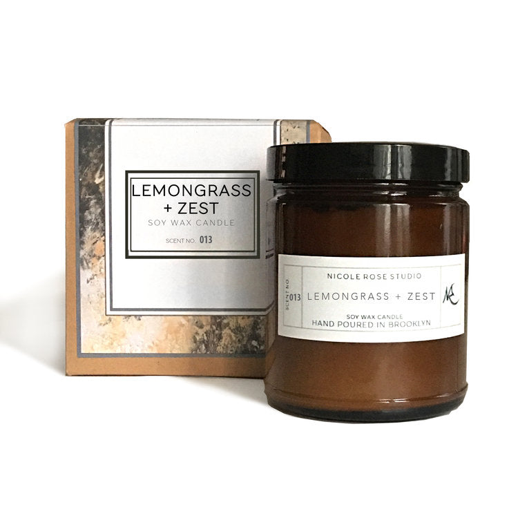 lemongrass + zest aromatherapy soy wax candle – lemong | dropsona - neutral - everyday use