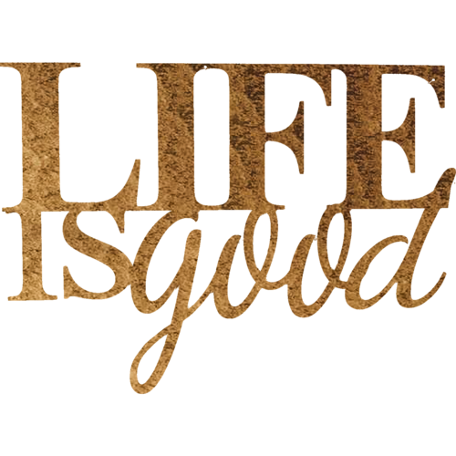 life is good - metal wall art – wal | dropsona - neutral - size reference