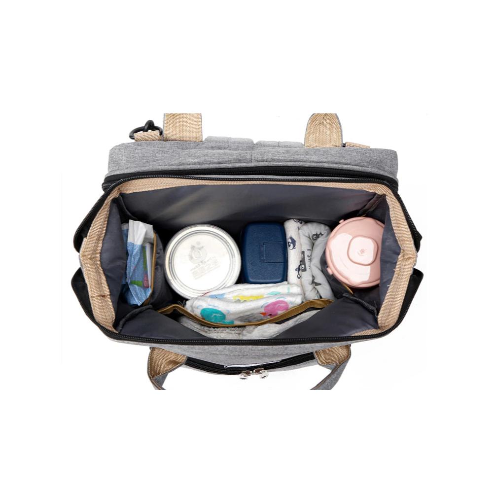stroller diaper bag with baby bed – this versatile bab | dropsona - neutral - close-up detail