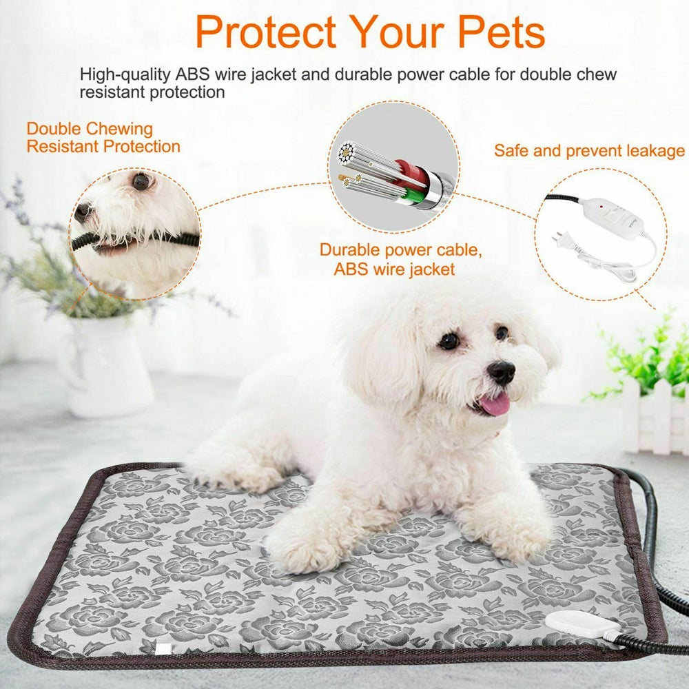 thermal heating waterproof bed pad for pets with adjus | dropsona - neutral - size reference