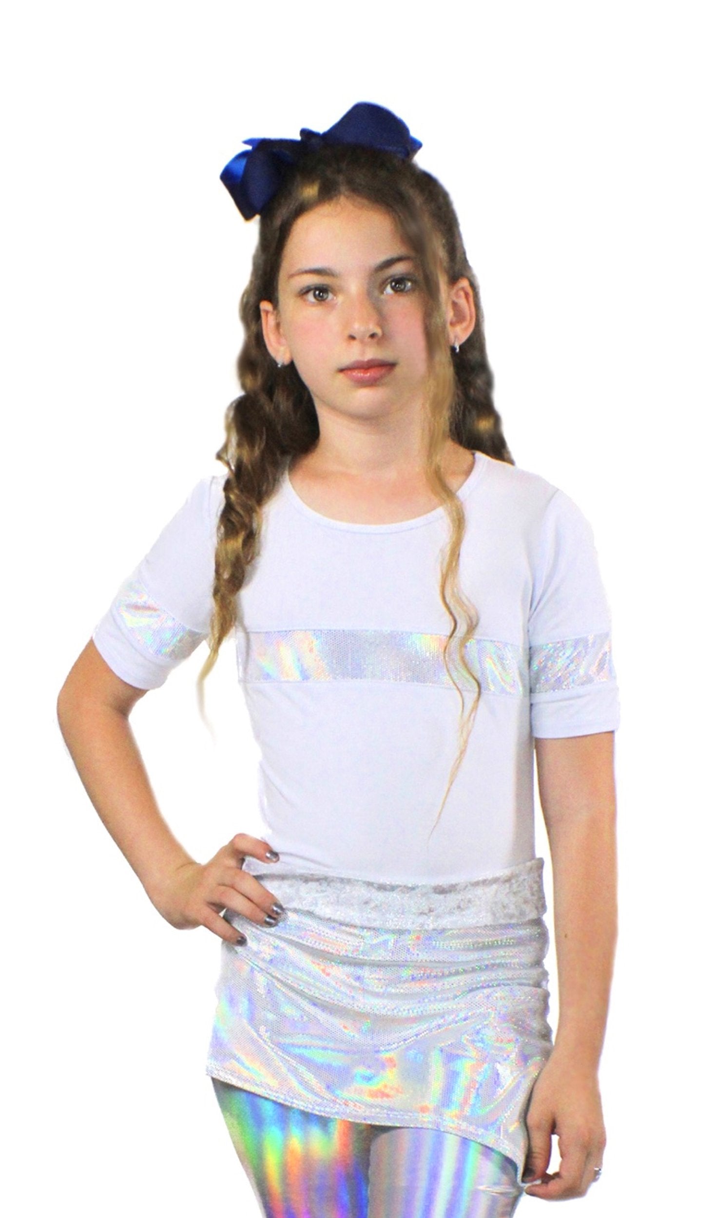 stella, bamboo jersey and holographic sequin top stell | dropsona - neutral - everyday use
