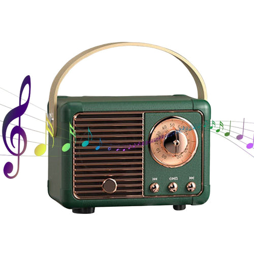 bluetooth compact retro speakers with radio – enjoy ex | dropsona - neutral - front view