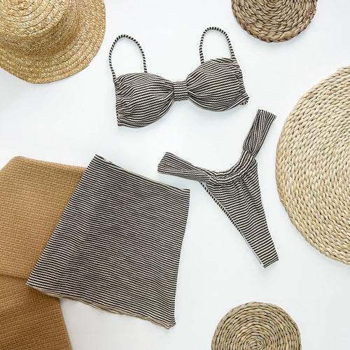 melia three piece vacation swimsuit with cover up – di | dropsona - neutral - usage example