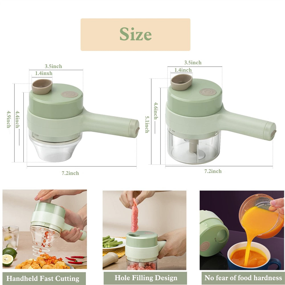 portable handheld 4 in 1 electric vegetable slicer – t | dropsona - neutral - material texture