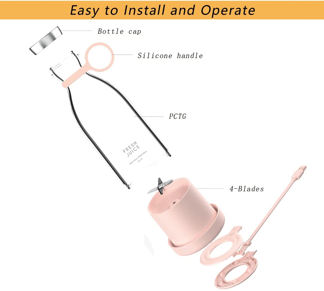 portable on the go juicer blender – -suitable for: fru | dropsona - neutral - size reference