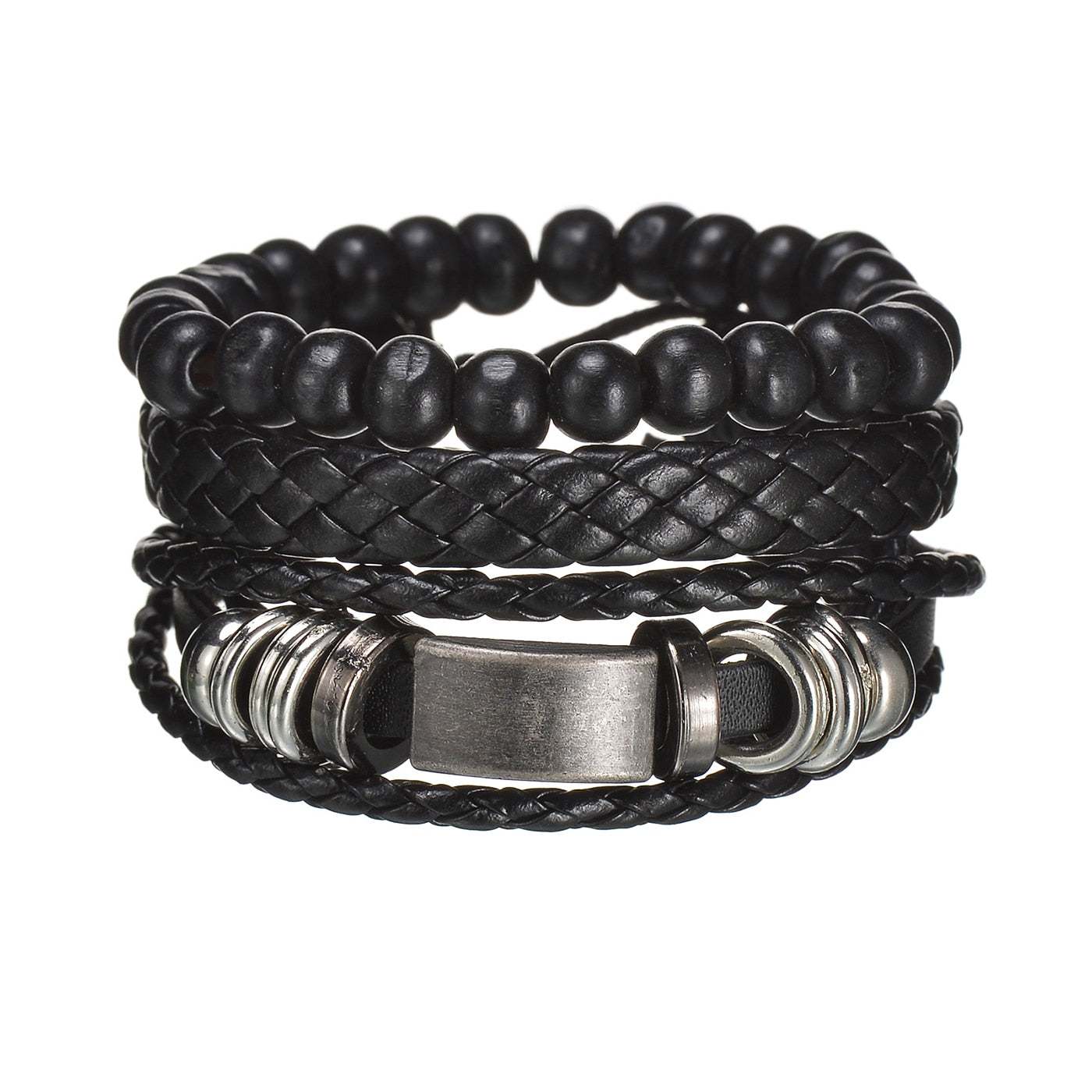 mens modern multilayered bracelet – this mod looking b | dropsona - neutral - front view