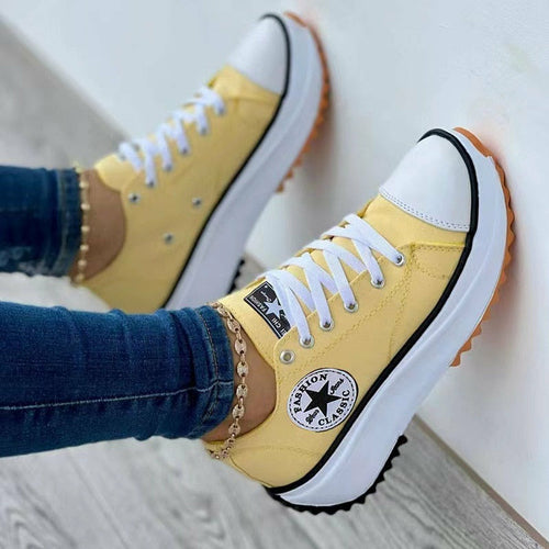 flat lace-up sneakers pattern canvas casual women spor | dropsona - neutral - material texture