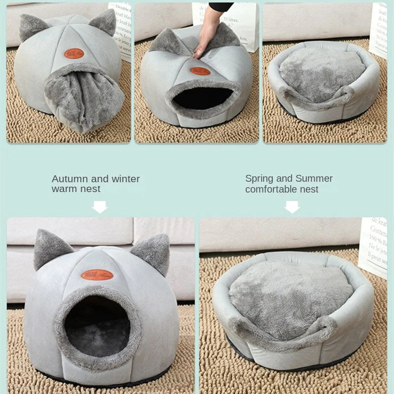 cozy 2-in-1 pet house bed – ¬† - 2-in-1, home can | dropsona - neutral - close-up detail