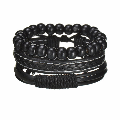 mens modern multilayered bracelet – this mod looking b | dropsona - neutral - close-up detail