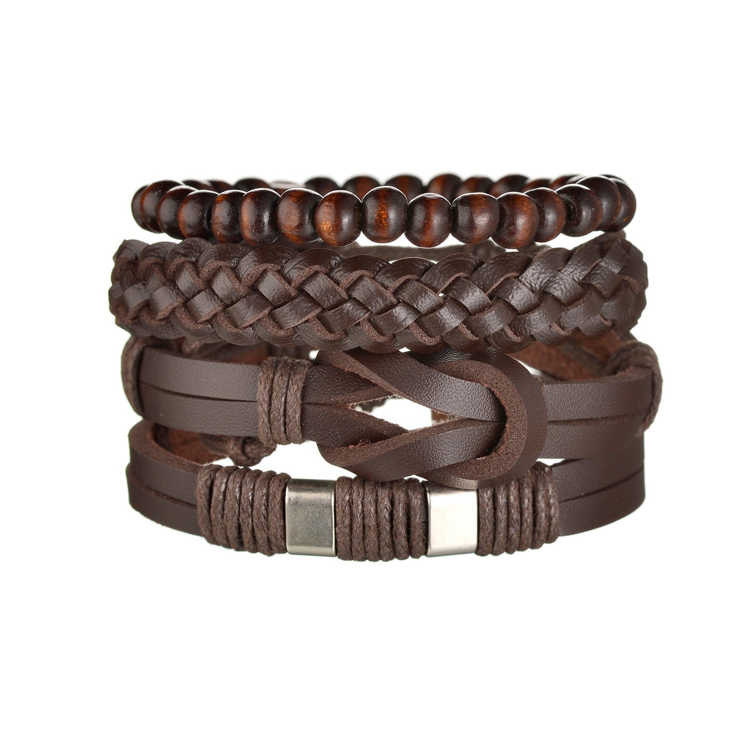 mens modern multilayered bracelet – this mod looking b | dropsona - neutral - front view
