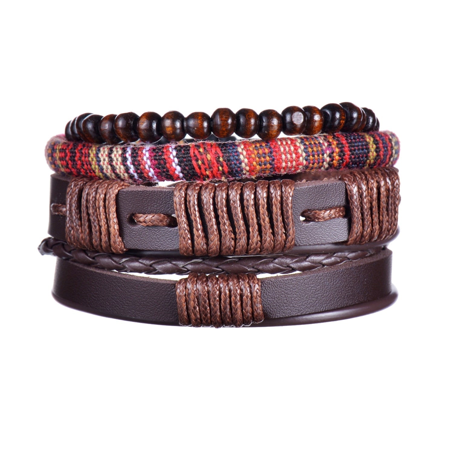mens modern multilayered bracelet – this mod looking b | dropsona - neutral - close-up detail