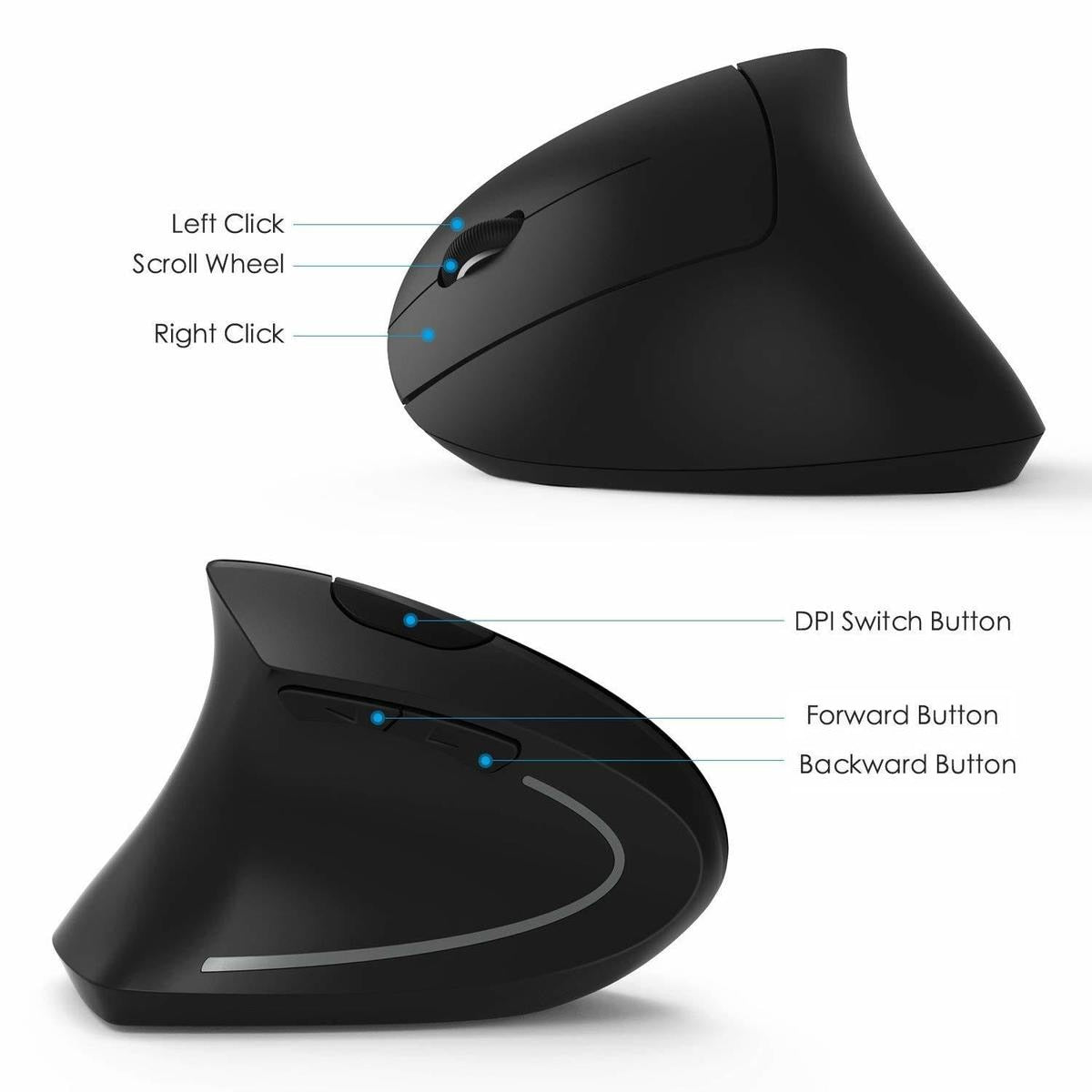 2.4g wireless ergonomic vertical mouse – ergonomically | dropsona - neutral - material texture
