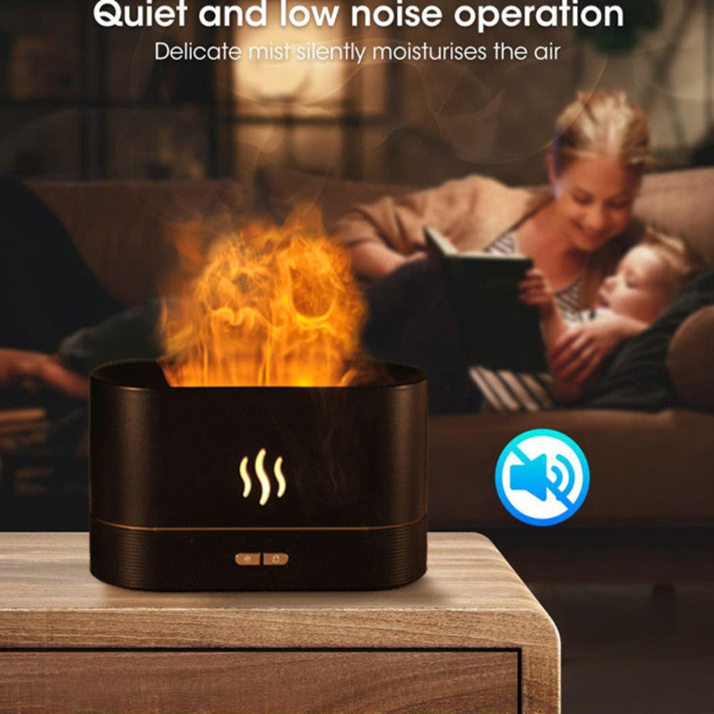 essential oil diffuser with flaming effect and timer | dropsona - neutral - packaging
