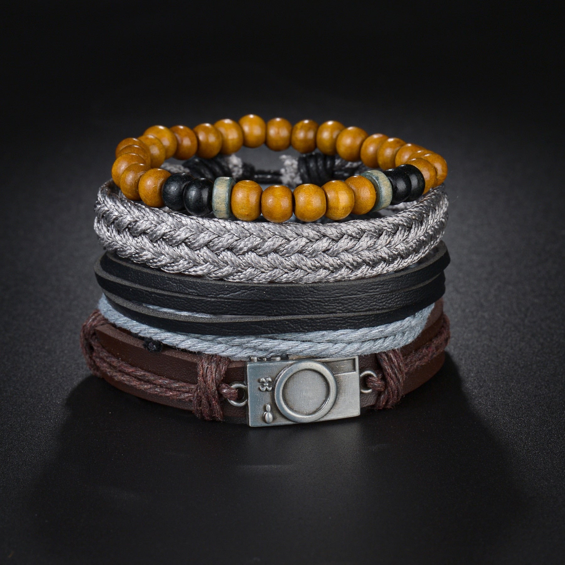 mens modern multilayered bracelet – this mod looking b | dropsona - neutral - packaging
