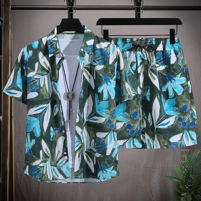 men vacay beach shorts set – specifications brand name | dropsona - neutral - close-up detail
