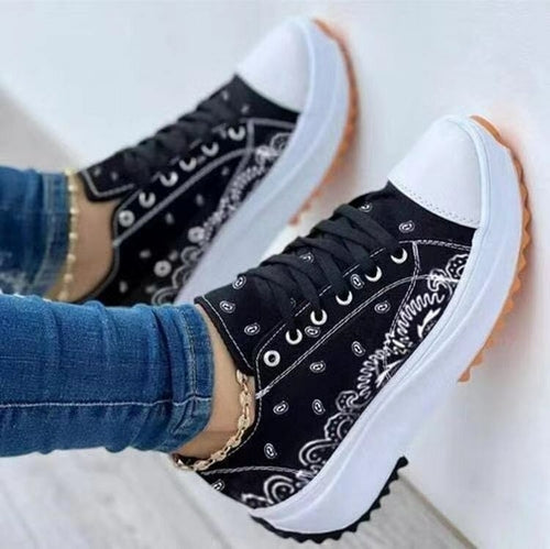2022 pattern canvas women sneakers casual sport shoes | dropsona - neutral - packaging